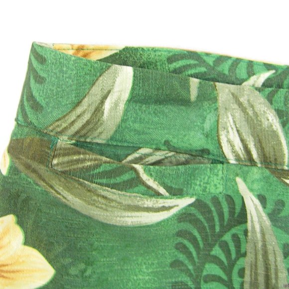 Green Yellow Floral Silk Skirt Bermuda Bay - Picture 7 of 7